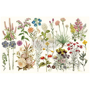 Prima Re-Design - Wild Herbs - Decoupage Decor Tissue Paper - 19"x30" sheet - Floral Flower Background