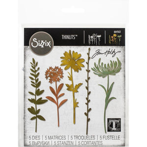 Tim Holtz Wildflower Stems #1 Thinlits Dies By Sizzix - 664163 Flowers