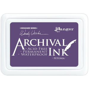 Wendy Vecchi Archival - Petunia - Ink Pad #0 - Permanent - Waterproof - Non-Toxic - Acid Free by Ranger Ink