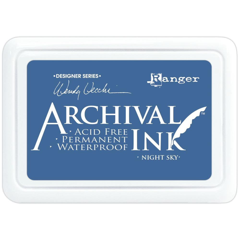 Wendy Vecchi Archival - Night Sky - Ink Pad #0 - Permanent - Waterproof - Non-Toxic - Acid Free by Ranger Ink