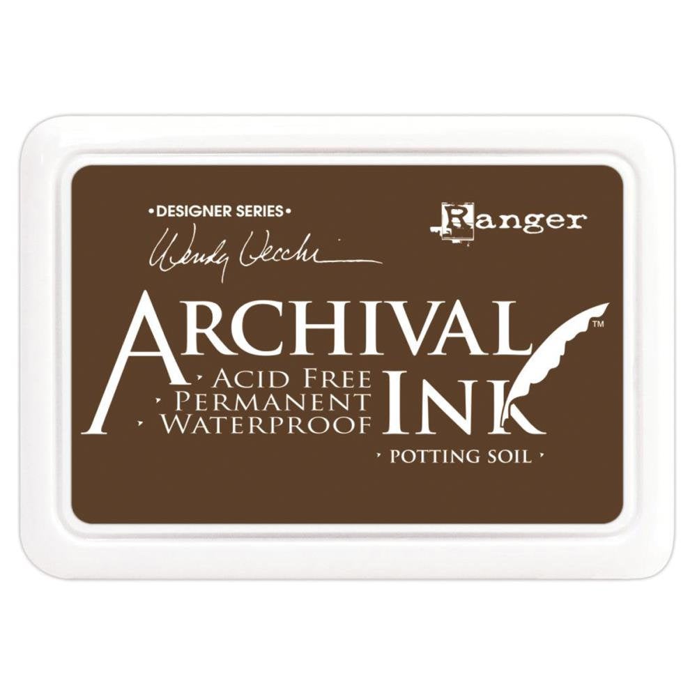 Wendy Vecchi Archival - Potting Soil - Ink Pad #0 - Permanent - Waterproof - Non-Toxic - Acid Free by Ranger Ink