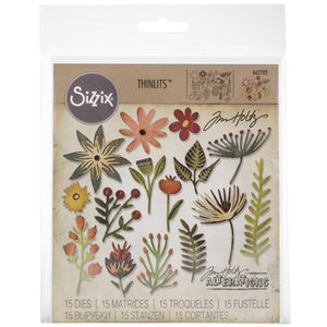 Tim Holtz Funky Floral #3 Thinlits Dies By Sizzix - 662702 Flowers