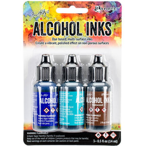 Tim Holtz Mariner Alcohol Ink Set .05oz - Ranger Indigo Mermaid Teakwood