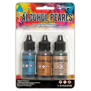 Tim Holtz Alcohol Ink Pearls Kit 4 - Set .05oz Ranger Celestial Mineral Smolder