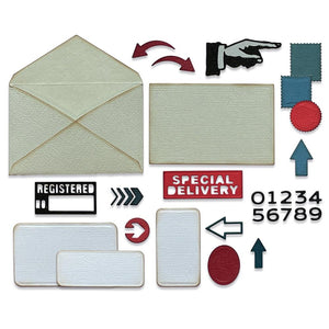 Tim Holtz Postale Thinlits Die Set 48PK - #665927  - Sizzix Chapter 3