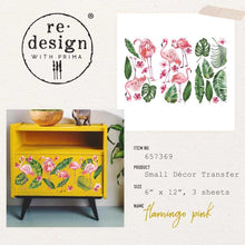 Load image into Gallery viewer, Prima Marketing Re-Design Flamingo Pink Small Decor Transfer Sheets - 6&quot;X12&quot; 3/Sheets
