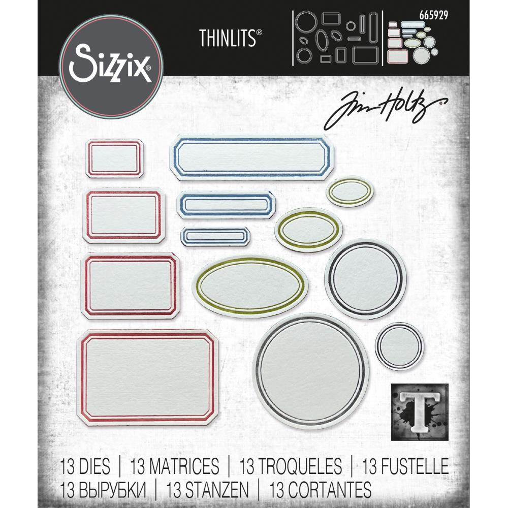 Tim Holtz Vintage Labels Thinlits Die Set 13PK - #665929 - Sizzix Chapter 3